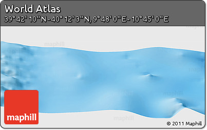 Physical Panoramic Map of the Area around 39° 57' 6" N, 10° 16' 30" E