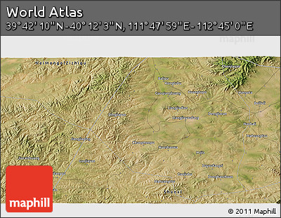 Satellite 3D Map of the Area around 39° 57' 6" N, 112° 16' 30" E