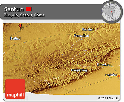 Physical Panoramic Map of Santun