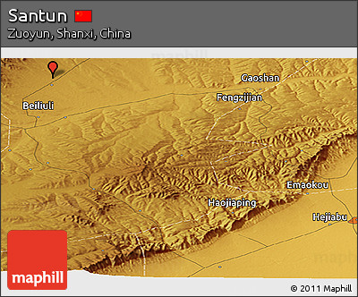 Physical Panoramic Map of Santun