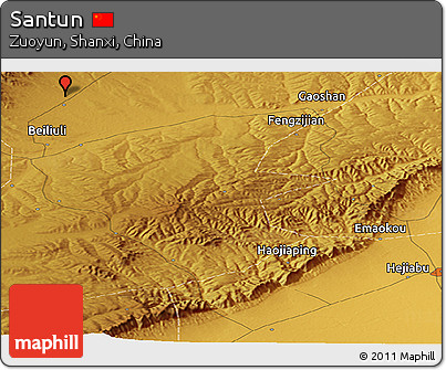 Physical Panoramic Map of Santun