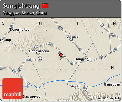 Shaded Relief Map of Sunqizhuang