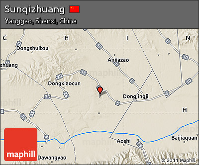 Shaded Relief Map of Sunqizhuang