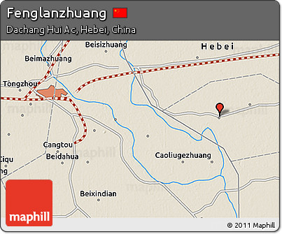 Shaded Relief 3D Map of Fenglanzhuang