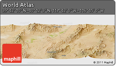 Satellite Panoramic Map of the Area around 39° 57' 6" N, 117° 13' 29" W