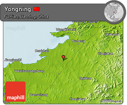 Physical 3D Map of Yongning