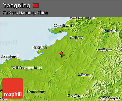 Physical 3D Map of Yongning