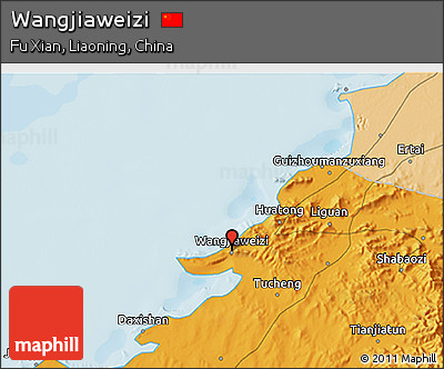 Political 3D Map of Wangjiaweizi