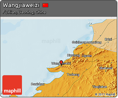 Political 3D Map of Wangjiaweizi