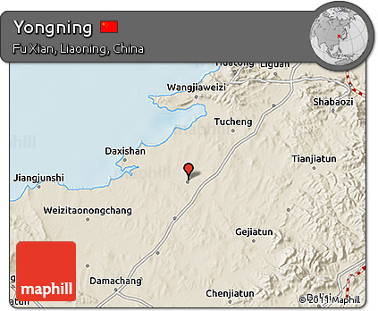 Shaded Relief 3D Map of Yongning