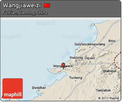 Shaded Relief 3D Map of Wangjiaweizi