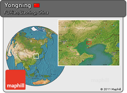Satellite Location Map of Yongning