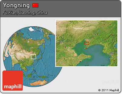 Satellite Location Map of Yongning
