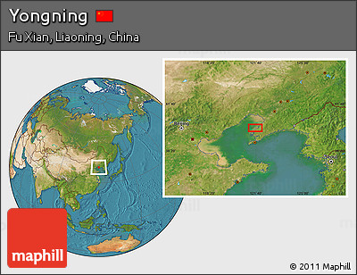 Satellite Location Map of Yongning