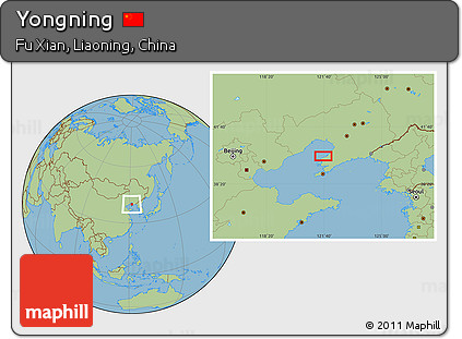 Savanna Style Location Map of Yongning