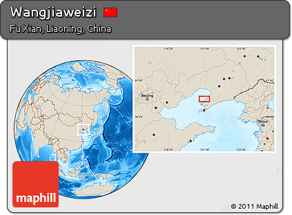 Shaded Relief Location Map of Wangjiaweizi
