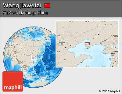 Shaded Relief Location Map of Wangjiaweizi