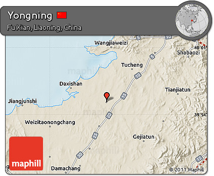 Shaded Relief Map of Yongning