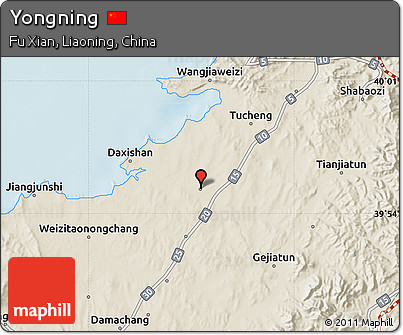 Shaded Relief Map of Yongning