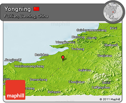 Physical Panoramic Map of Yongning