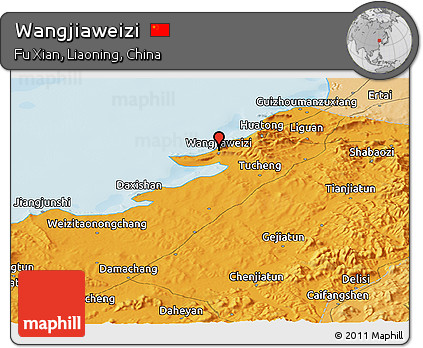 Political Panoramic Map of Wangjiaweizi