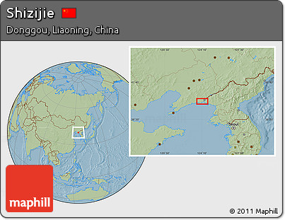 Savanna Style Location Map of Shizijie, hill shading