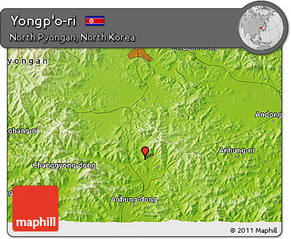Physical 3D Map of Yongp'o-ri