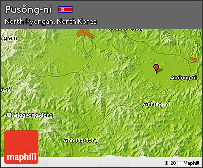 Physical 3D Map of Pusŏng-ni
