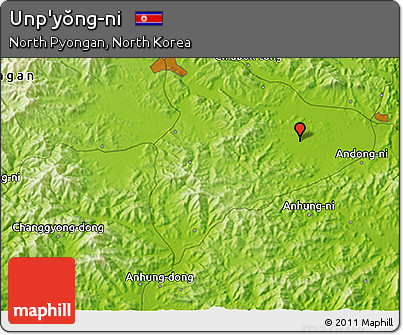 Physical 3D Map of Unp'yŏng-ni