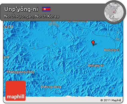 Political 3D Map of Unp'yŏng-ni