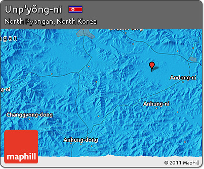 Political 3D Map of Unp'yŏng-ni