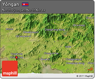 Satellite 3D Map of Yŏngan