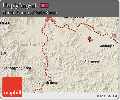 Shaded Relief 3D Map of Unp'yŏng-ni