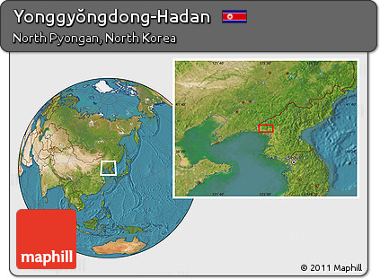 Satellite Location Map of Yonggyŏngdong-Hadan
