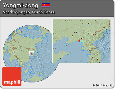 Savanna Style Location Map of Yongmi-dong, hill shading