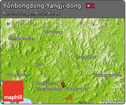 Physical Map of Yŏnbongdong-Yangji-dong