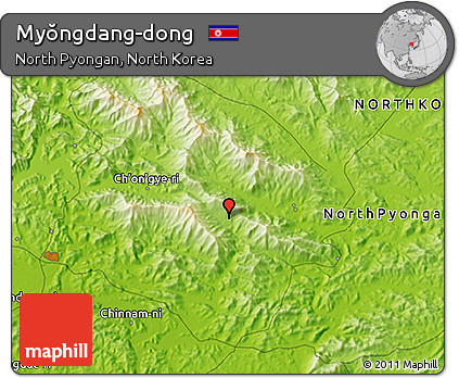 Physical 3D Map of Myŏngdang-dong
