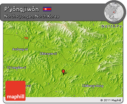 Physical 3D Map of P'yŏngjiwŏn