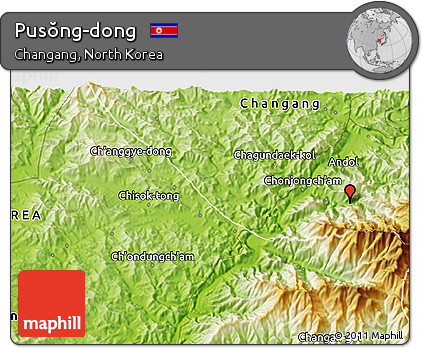 Physical 3D Map of Pusŏng-dong