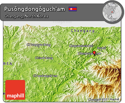 Physical 3D Map of Pusŏngdongŏguch'am
