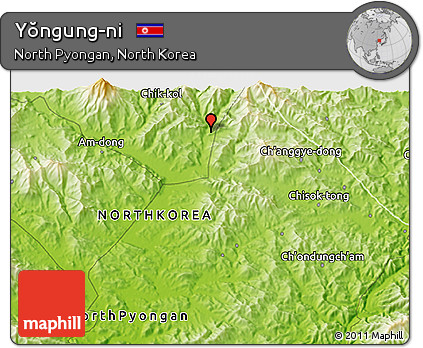 Physical 3D Map of Yŏngung-ni