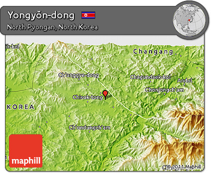 Physical 3D Map of Yongyŏn-dong