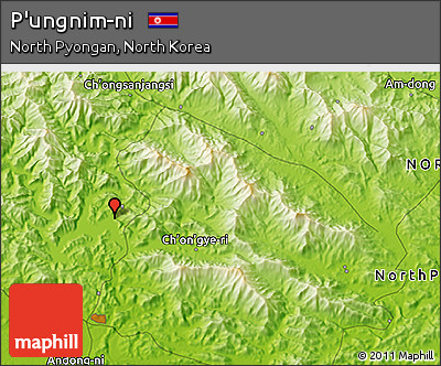 Physical 3D Map of P'ungnim-ni