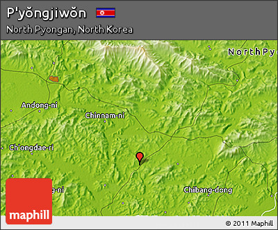 Physical 3D Map of P'yŏngjiwŏn
