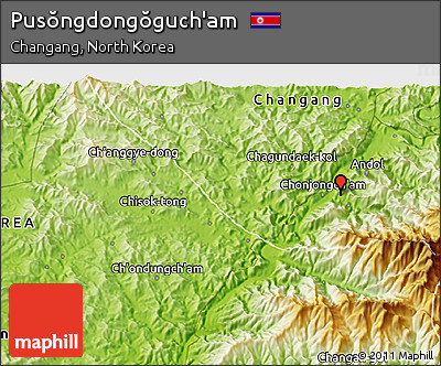 Physical 3D Map of Pusŏngdongŏguch'am
