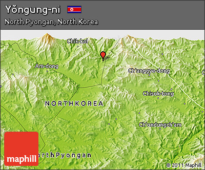 Physical 3D Map of Yŏngung-ni