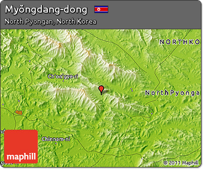 Physical 3D Map of Myŏngdang-dong