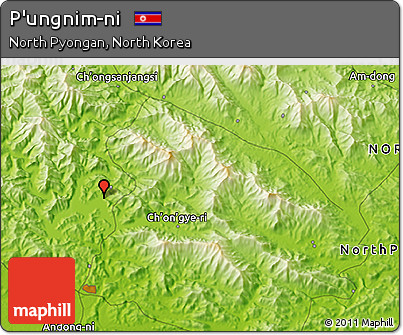 Physical 3D Map of P'ungnim-ni