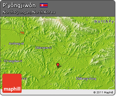 Physical 3D Map of P'yŏngjiwŏn