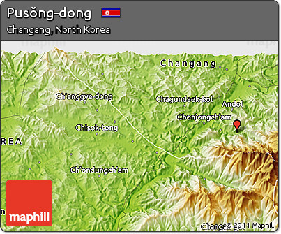 Physical 3D Map of Pusŏng-dong